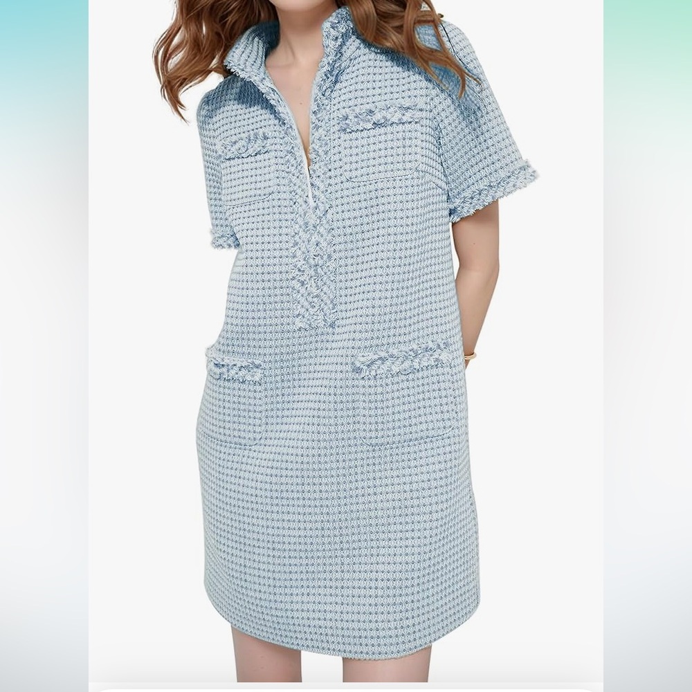 PEHMEA womens tweed Dress, short straight mini dress with pockets